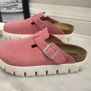 Pink Birkenstock Boston Chunky Mules
